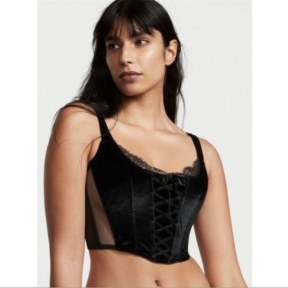 New Victoria's Secret Dream Angels Unlined Lace Up Corset Top Bra